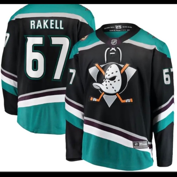Women's Fanatics Branded Black Anaheim Ducks Away Breakaway Jersey Rakell - Picture 1 of 4